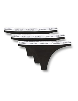 Calvin Klein Damen Thong 3pk Tanga, Schwarz (Black 001), M (3er Pack) - 1