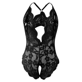 Damen Spitzen Push Up BH Sets Panties Zweiteiliger Nachtwäsche Babydoll Unterwäsche Damen Dessous Sexy Set Lingerie Outfit mit Tanga Reizwäsche Body Suit Unterwäsche BH V Ausschnitt Plus Size Bra - 1