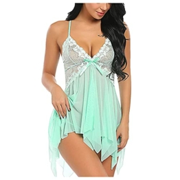 Erotische Dessous-Set Damen Sexy Königsblau Erotik BH Lingerie Höhe Taille Reizwäsche Nachtwäsche Lace Spitze Unterwäsche und Slip Reizwäsche Set Bodysuits Nachthemd Frontverschluss Babydoll Frauen - 1