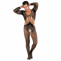 Sexy Bodystocking Ouvert dessous Herren Strapse Netz Catsuit Reizwäsche Netzstrümpfe unterwäsche Negligees Lingeriedamen erotik set Männer Pyjama Outfits - 1