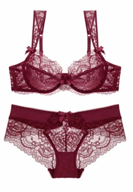 SHEKINI Dessous-Sets Damen Sexy Unterwäsche Set BH und Slip Push Up Bügel Nicht Gepolsterter BH Sexy Lingerie - 1